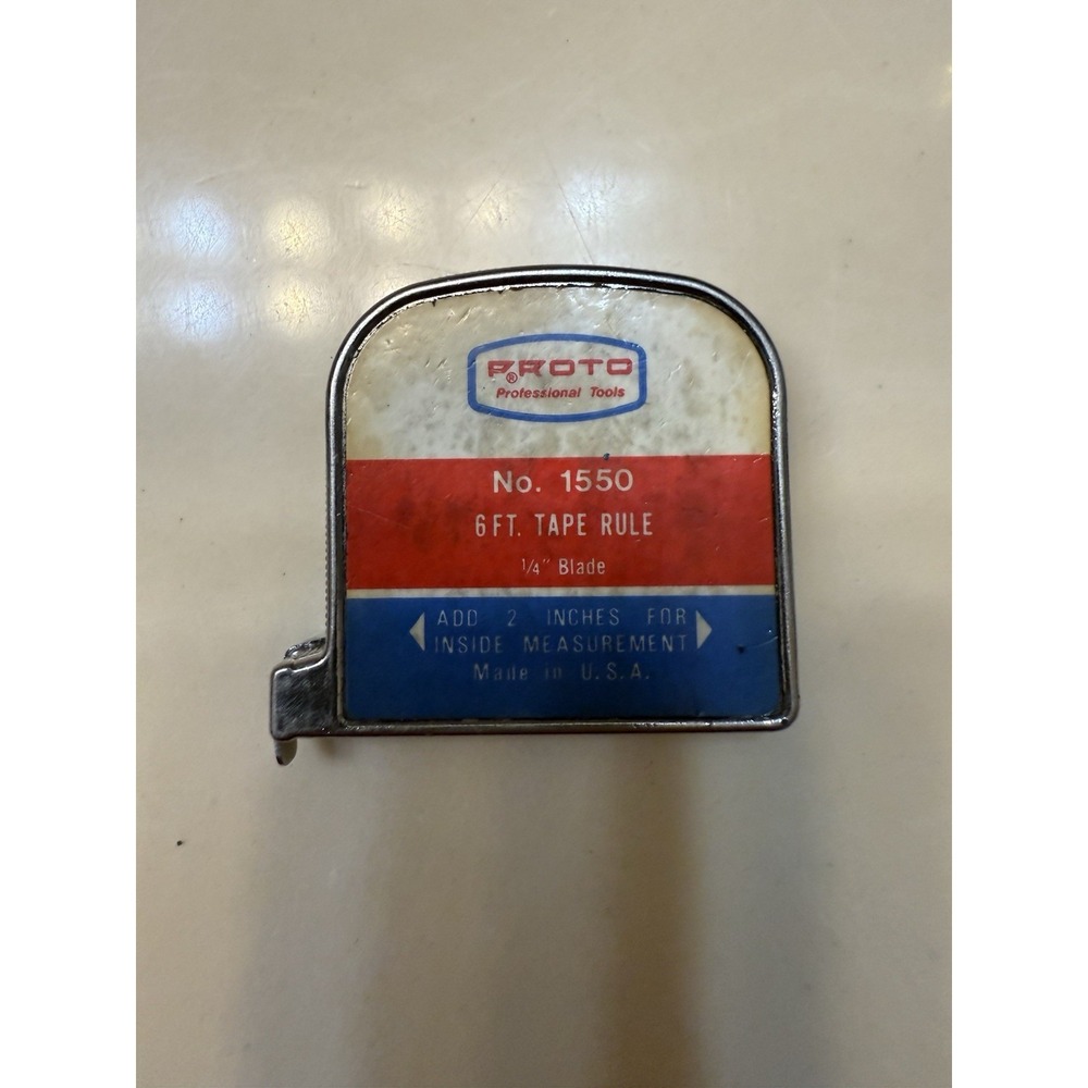 Proto VTG 1550 6' Tape Measure Looks & Works Great! Yellow Steel Tape